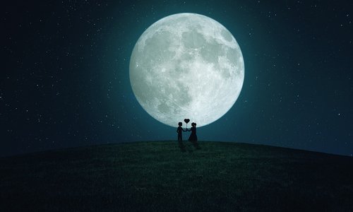 moon  couple  night