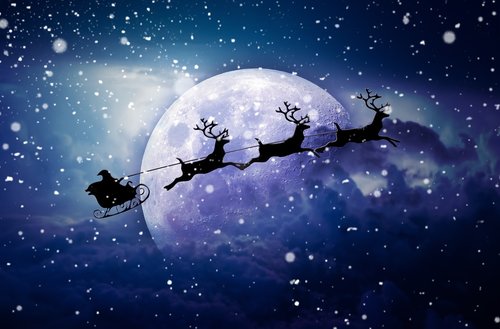 moon  santa claus  reindeer
