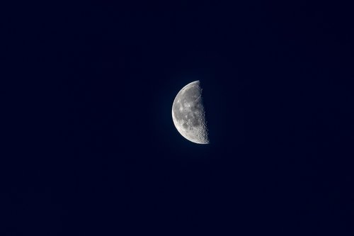 moon  blue hour  sky
