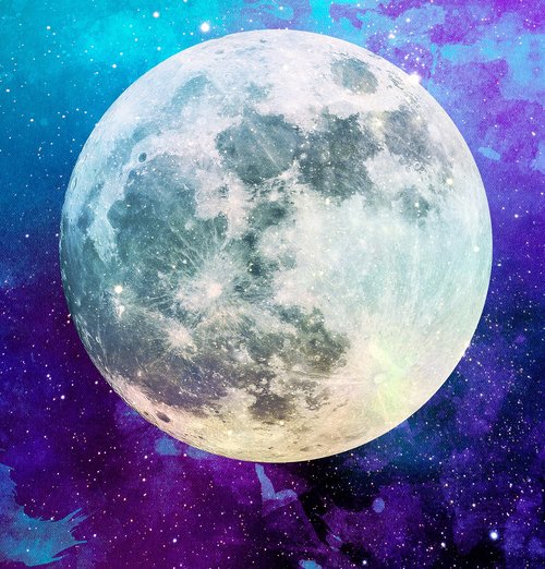 moon  purple  blue