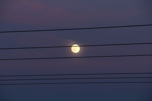 moon nature power lines