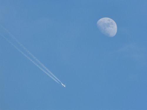 moon aircraft sky