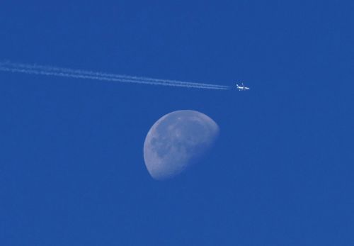 moon airplane night