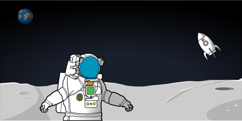 moon astronaut planet