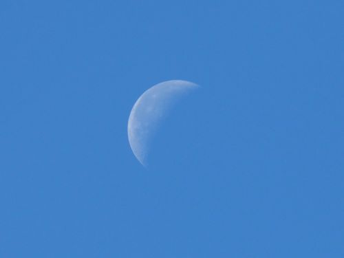 moon day blue sky