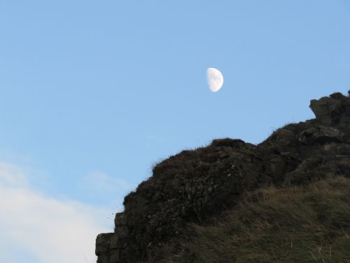 moon blue sky landscape