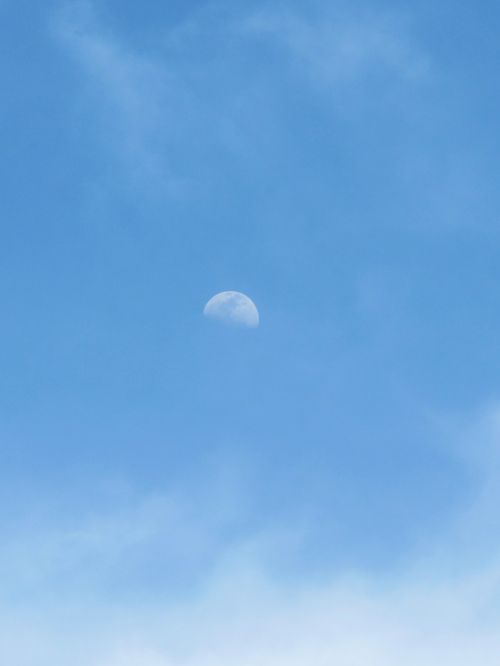 moon day sky clouds