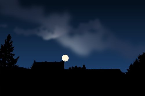 moon night  dark  sky