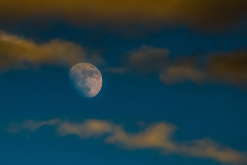 moon rising  sky  clouds