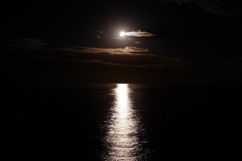 moon shine ocean reflection