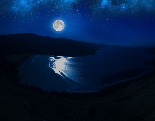 moonlight scotland beach