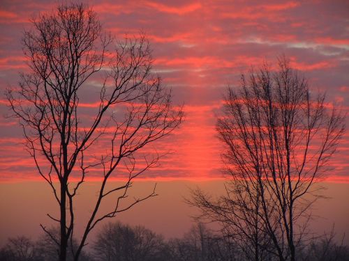 morgenrot clouds bright red