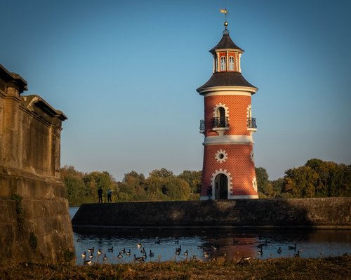 moritz castle  lighthouse  autumn