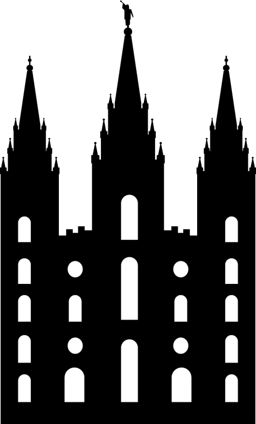 mormon temple silhouette