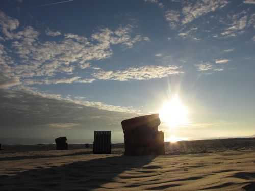 morning beach clouds