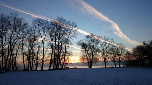 morning snow sunrise