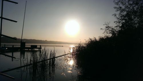 morning lake sun