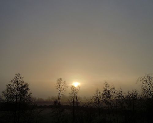 morning haze back light sunrise