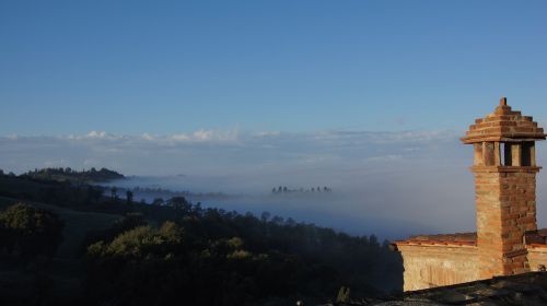 morning mist tuscany autumn