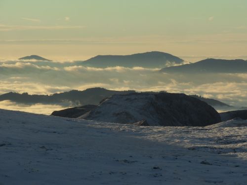 morning sun mountains clouds