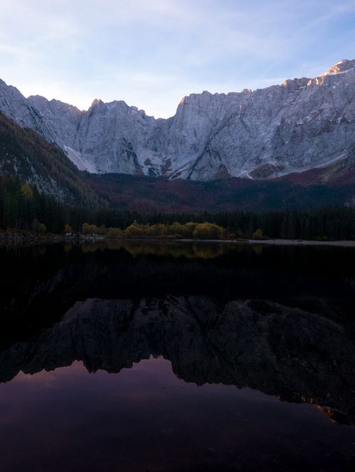 morning sun mirroring reflection