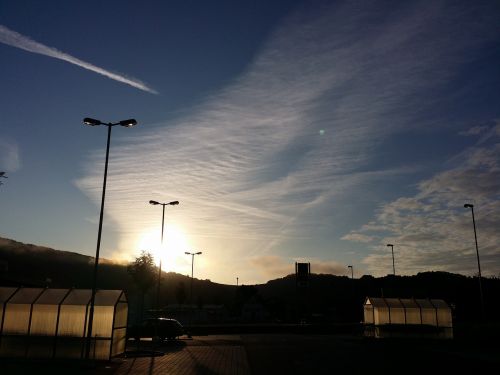 morning sun clouds blue sky