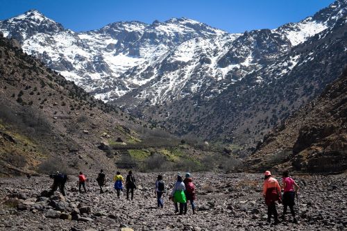 people mountain hiking