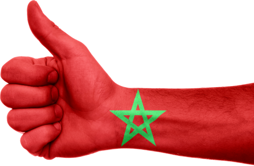 morocco flag hand