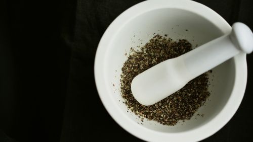 mortar pound seeds