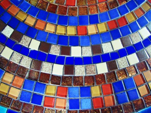 mosaic colorful blue