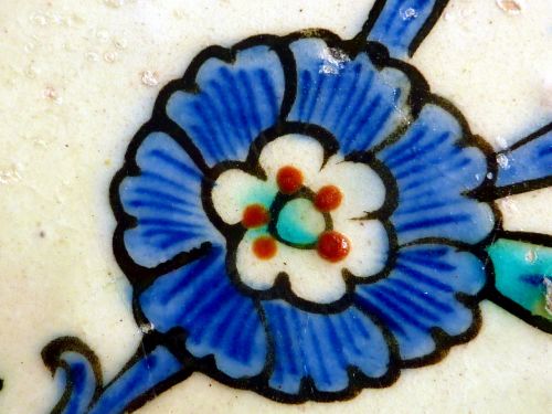 mosaic flower blue