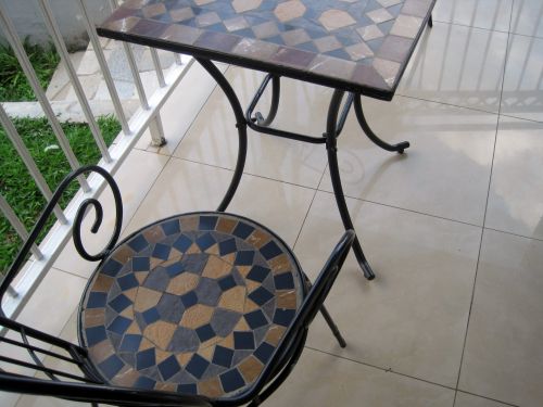 Mosaic Table And Chair
