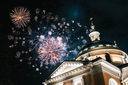 moscow  fireworks  victory day