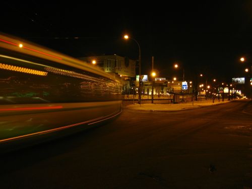 moscow tram night