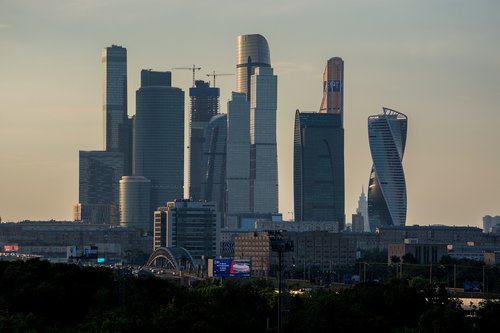 moscow city  luzhniki stadium  skyscraper