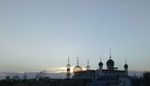 mosque sunset