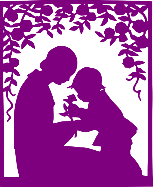 mother child silhouette