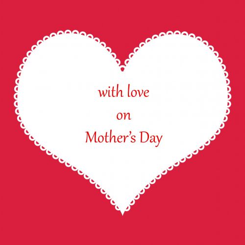 Mother&#039;s Day Red Heart Card