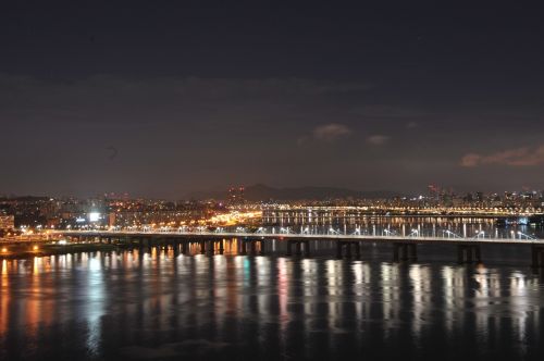 motion bridge night view han river