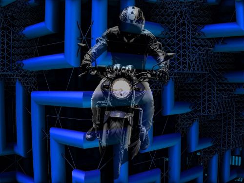 moto futuristic blue