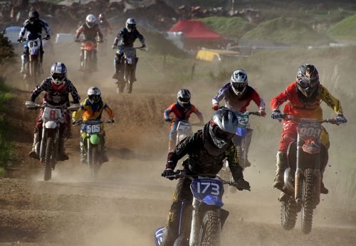 motocross riders race