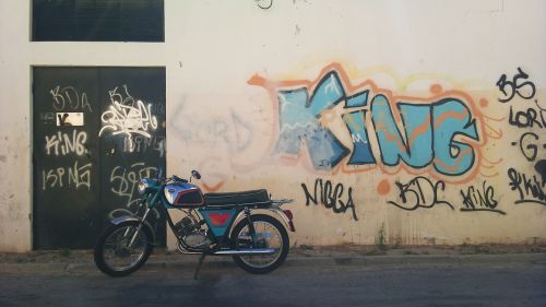 motor bike graffiti road