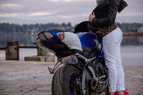 motorcycle woman motorbike