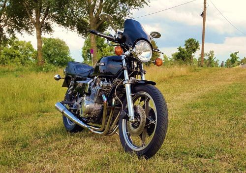 motorcycle meadow summer