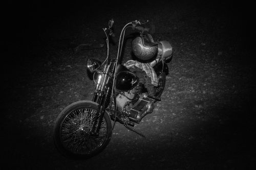motorcycle harley davidson black and white