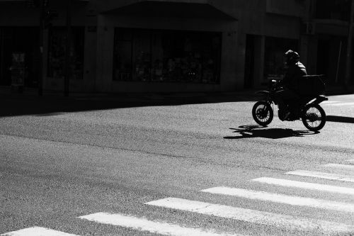 motorcycle street crosswalk