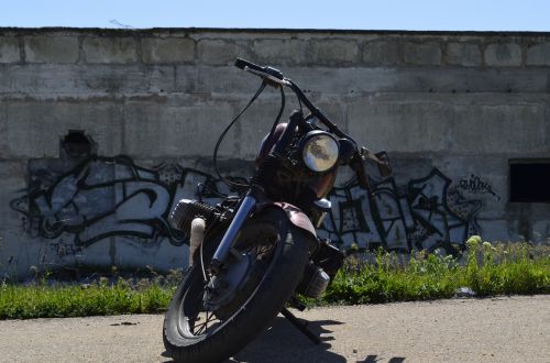 motorcycle wall graffiti