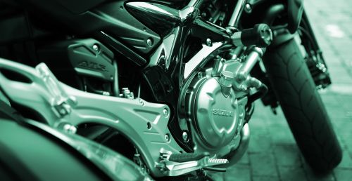 motorcycle motor silver