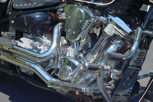 motorcycle engine chopper chrome