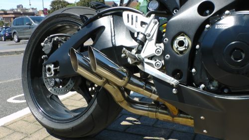 Motorcycle Rear Wheel And Exhaust